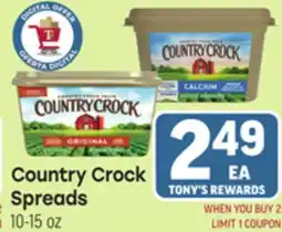 Tony’s Fresh Market Country Crock Spreads offer