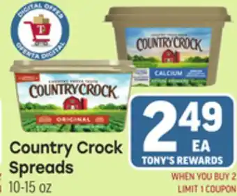 Tony’s Fresh Market Country Crock Spreads offer