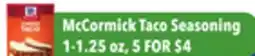 Tony’s Fresh Market McCormick Taco Seasoning offer