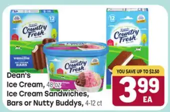 Tony’s Fresh Market Dean's Ice Cream, 48 oz Ice Cream Sandwiches, Bars or Nutty Buddys, 4-12 ct offer