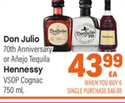 Tony’s Fresh Market Don Julio 70th Anniversary or Añejo Tequila Hennessy VSOP Cognac offer