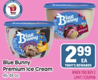 Tony’s Fresh Market Blue Bunny Premium Ice Cream offer