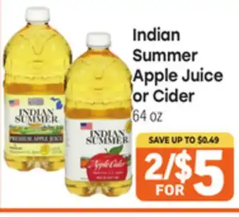 Tony’s Fresh Market Indian Summer Apple Juice or Cider offer