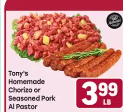 Tony’s Fresh Market Tony's Homemade Chorizo or Seasoned Pork Al Pastor offer
