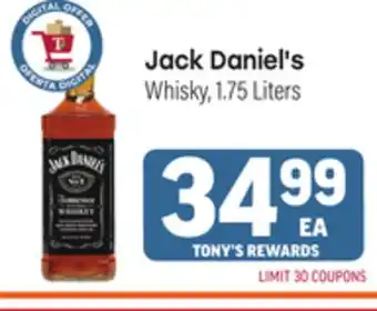 Tony’s Fresh Market Jack Daniel's Whisky offer