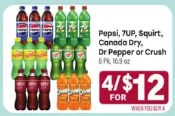 Tony’s Fresh Market Pepsi, 7UP, Squirt, Canada Dry, Canada Dry, Dr Pepper or Crush offer