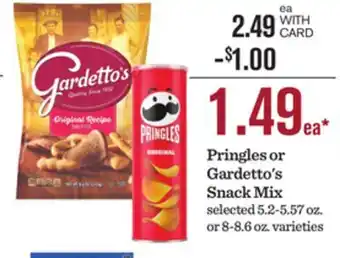Mariano's Pringles or Gardetto's Snack Mix offer