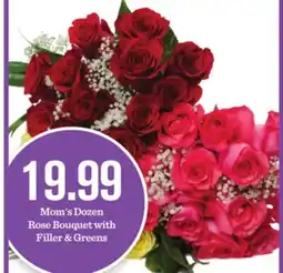 Mariano's Mom's Dozen Rose Bouquet with Filler & Greens offer