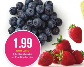 Mariano's 1 lb. Strawberries or Pint Blueberries offer