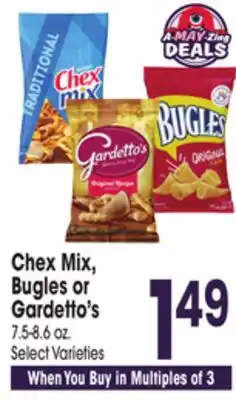 Jewel-Osco Chex Mix, Bugles or Gardetto's offer