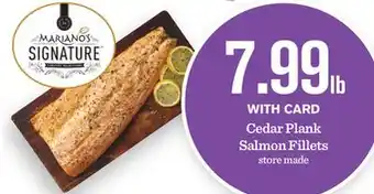 Mariano's Cedar Plank Salmon Fillets offer