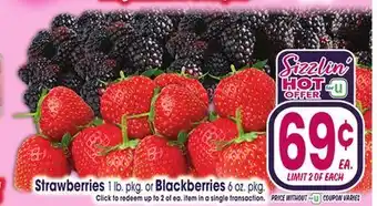 Jewel-Osco Strawberries 1 lb. pkg. or Blackberries 6 oz. pkg offer