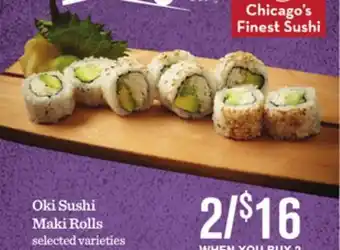 Mariano's Oki Sushi Maki Rolls offer