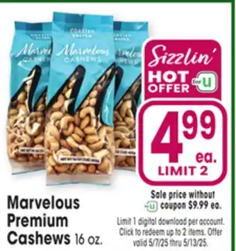 Jewel-Osco Marvelous Premium Cashews offer