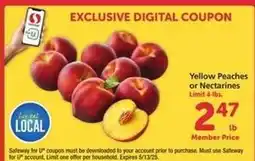 Safeway Yellow Peaches or Nectarines offer