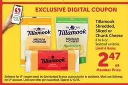 Safeway Tillamook Cheese offer