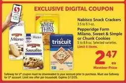Safeway Nabisco Snack Crackers & Pepperidge Farm Cookies offer