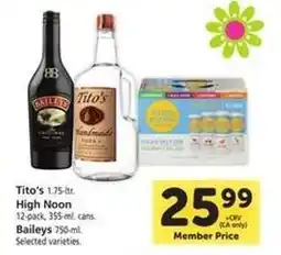 Safeway Tito's, High Noon, Baileys offer