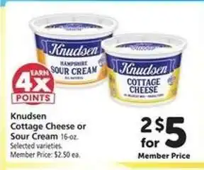 Safeway Knudsen Cottage Cheese or Sour Cream offer
