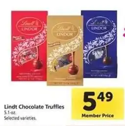 Safeway Lindt chocolate truffles offer
