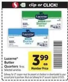 Safeway Lucerne Butter Quarters offer