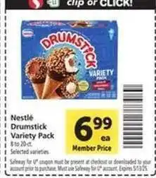 Safeway Nestlé Drumstick Variety Pack offer