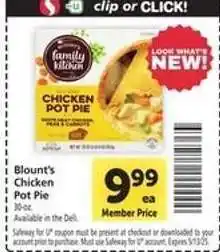 Safeway Blount's Chicken Pot Pie offer