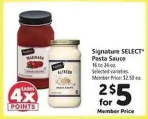 Safeway Signature Select Pasta Sauce offer