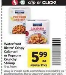 Safeway Waterfront Bistro Crispy Calamari or Popcorn Crunchy Shrimp offer