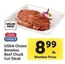 Safeway USDA Choice Boneless Beef Chuck Cut Steak offer