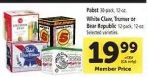 Safeway Pabst, White Claw, Trumer or Bear Republic offer