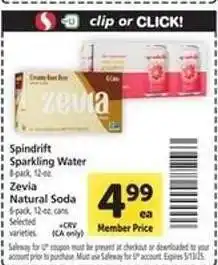 Safeway Zevia Natural Soda offer