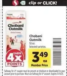 Safeway Chobani Oatmilk offer