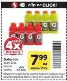 Safeway Gatorade offer