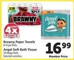 Safeway Brawny Paper Towels, Angel Soft Bath Tissue offer