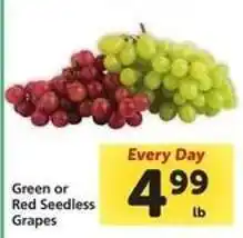 Safeway Green or Red Seedless Grapes offer