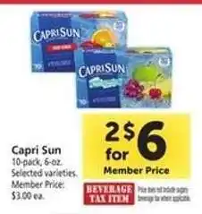 Safeway Capri Sun offer