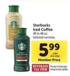 Safeway Starbucks Iced Coffee offer