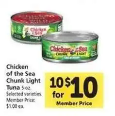 Safeway Chicken Of The Sea Chunk Light Tuna offer