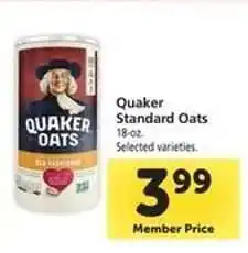 Safeway Quaker Standard Oats offer