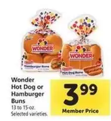 Safeway Wonder Hot Dog or Hamburger Buns offer
