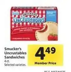 Safeway Smucker's Uncrustables Sandwiches offer