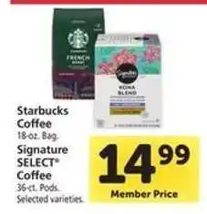 Safeway Starbucks Coffee / Signature SELECT Coffee offer