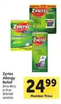 Safeway Zyrtec Allergy Relief offer