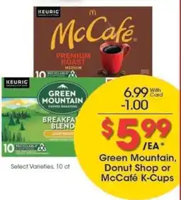 Kroger Green Mountain, Donut Shop or McCafé K-Cups offer