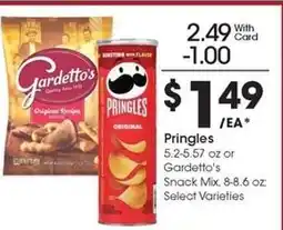 Kroger Pringles or Gardetto's Snack Mix offer