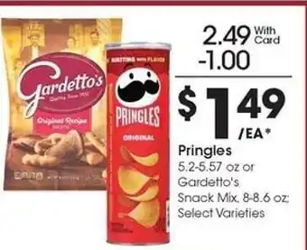 Kroger Pringles or Gardetto's Snack Mix offer