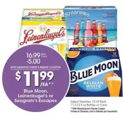 Kroger Blue Moon, Leinenkugel's or Seagram's Escapes offer
