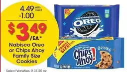 Kroger Nabisco Oreo or Chips Ahoy Family Size Cookies offer