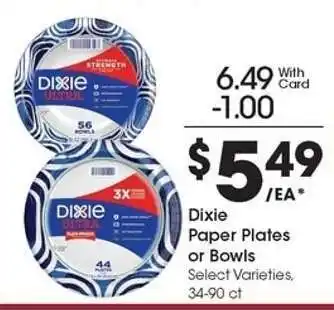 Kroger Dixie Paper Plates or Bowls offer